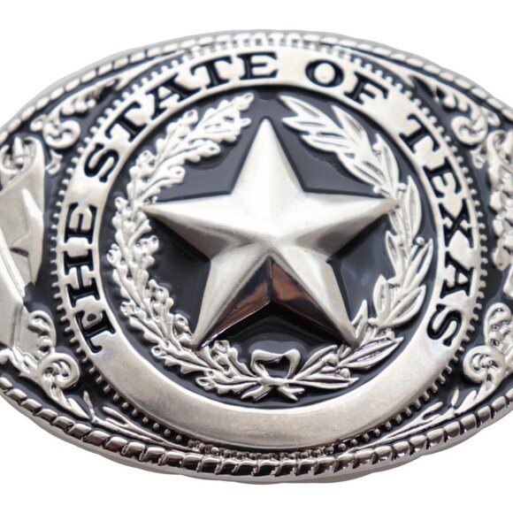 Men Women Silver Metal Belt Buckle Western Fashion Cowboy Texas State Lone Star - Picture 2 of 16